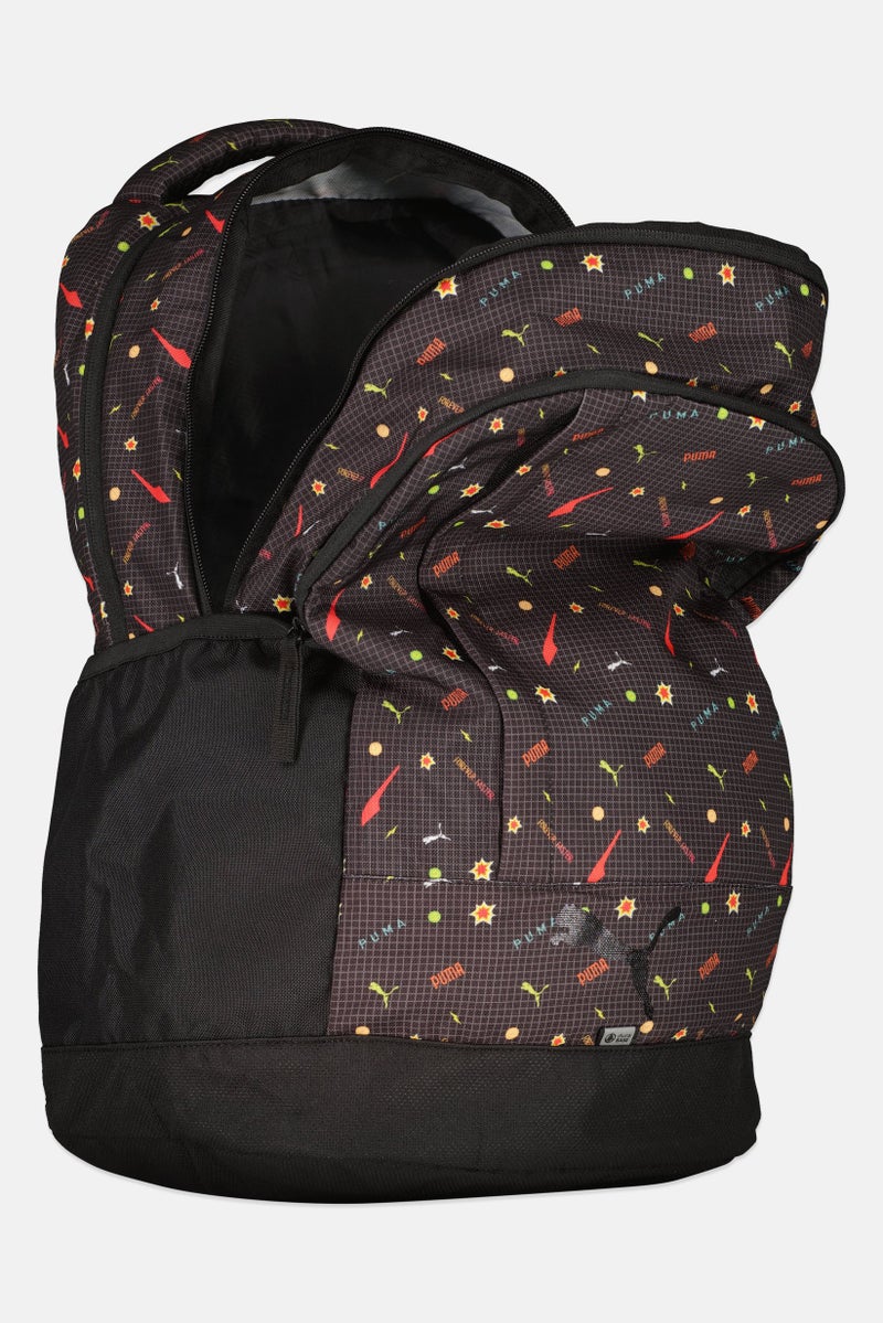 PUMA Men Allover Print Backpack, Black - Image 3
